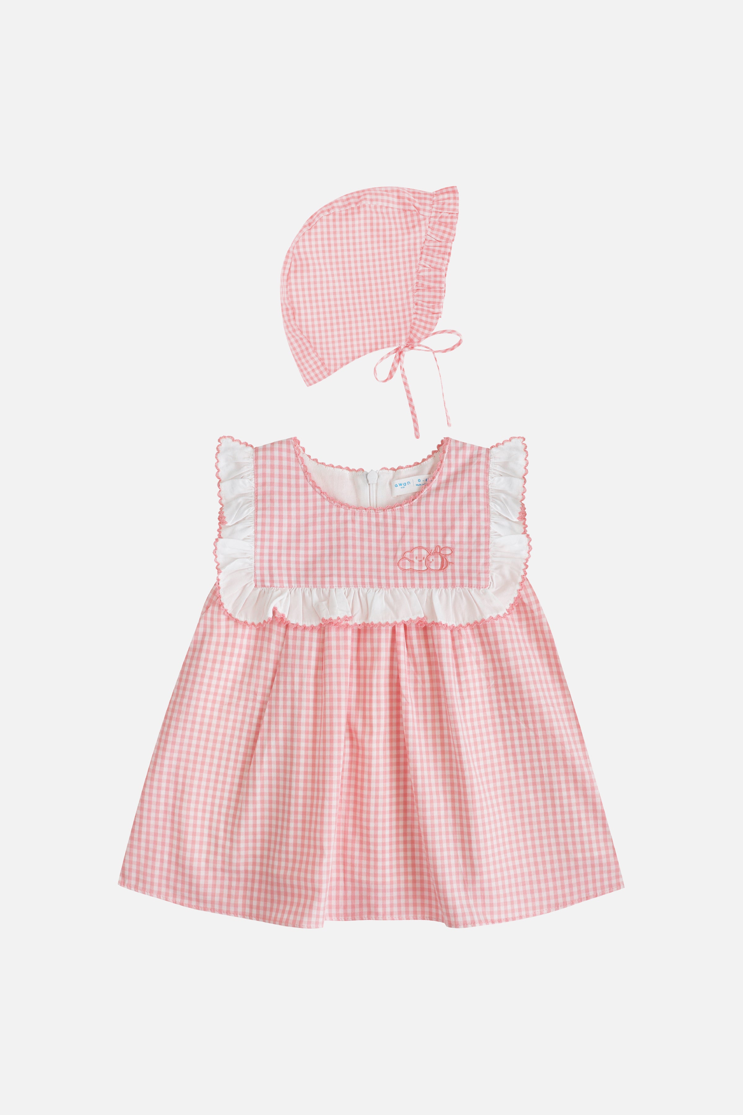 Honey Puff Dress & Bonnet in Berry Blush