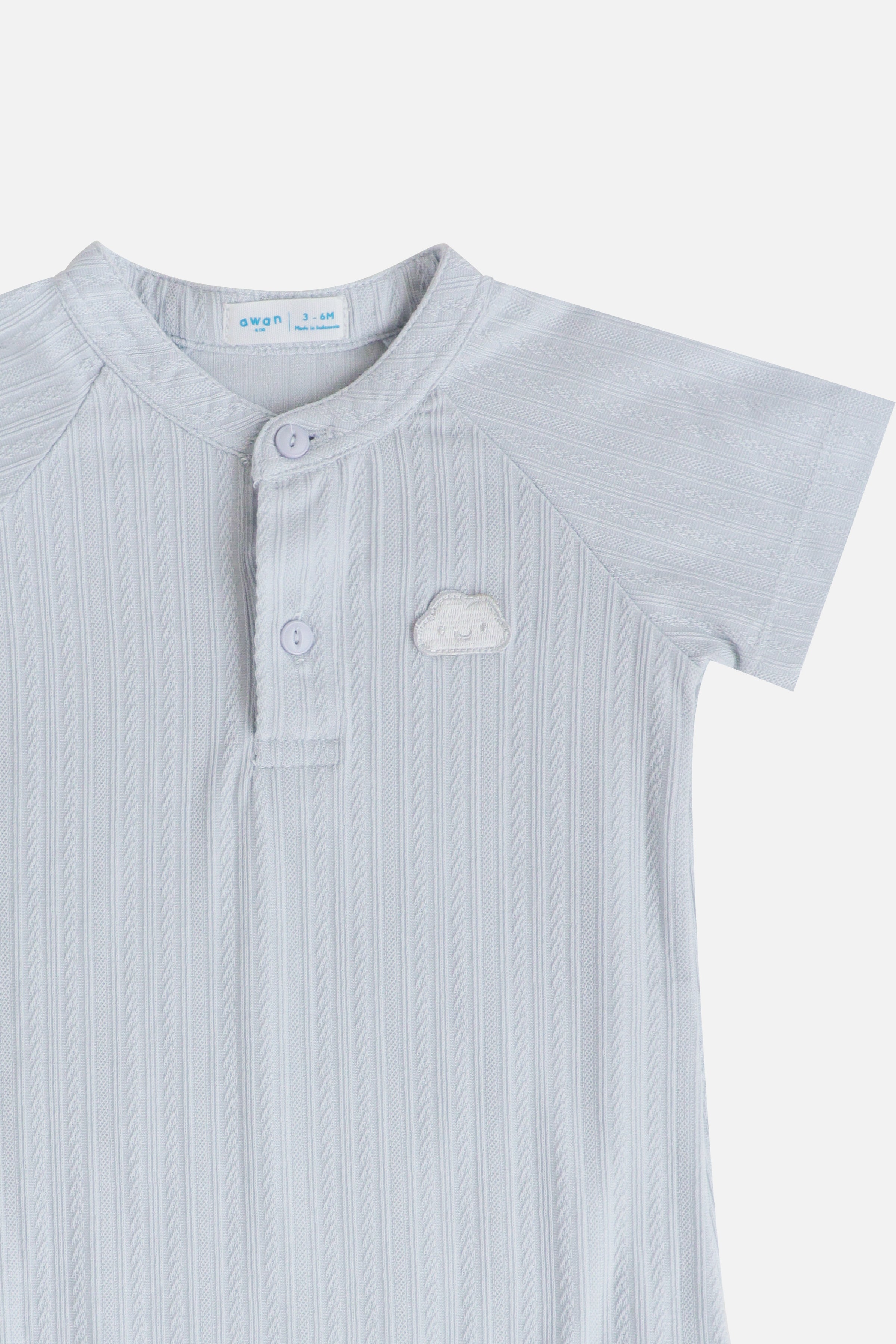 KindKnit Collar Onesie in Cloud