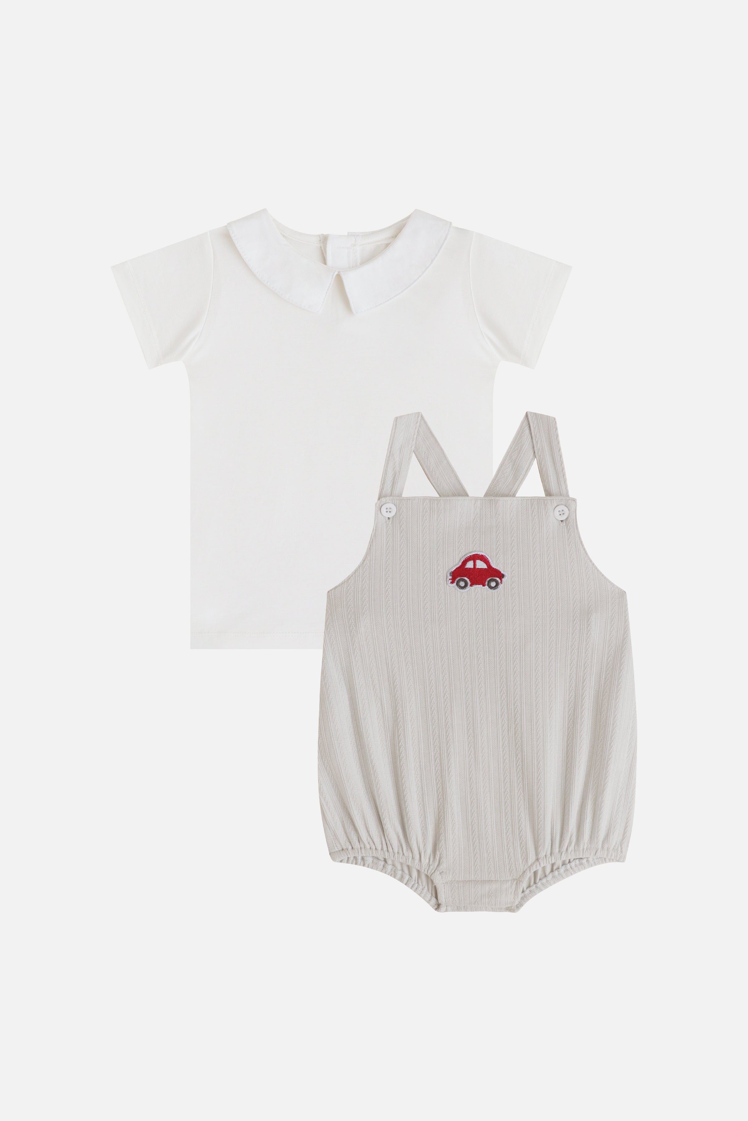 KindKnit Baby Romper Set in Taupe