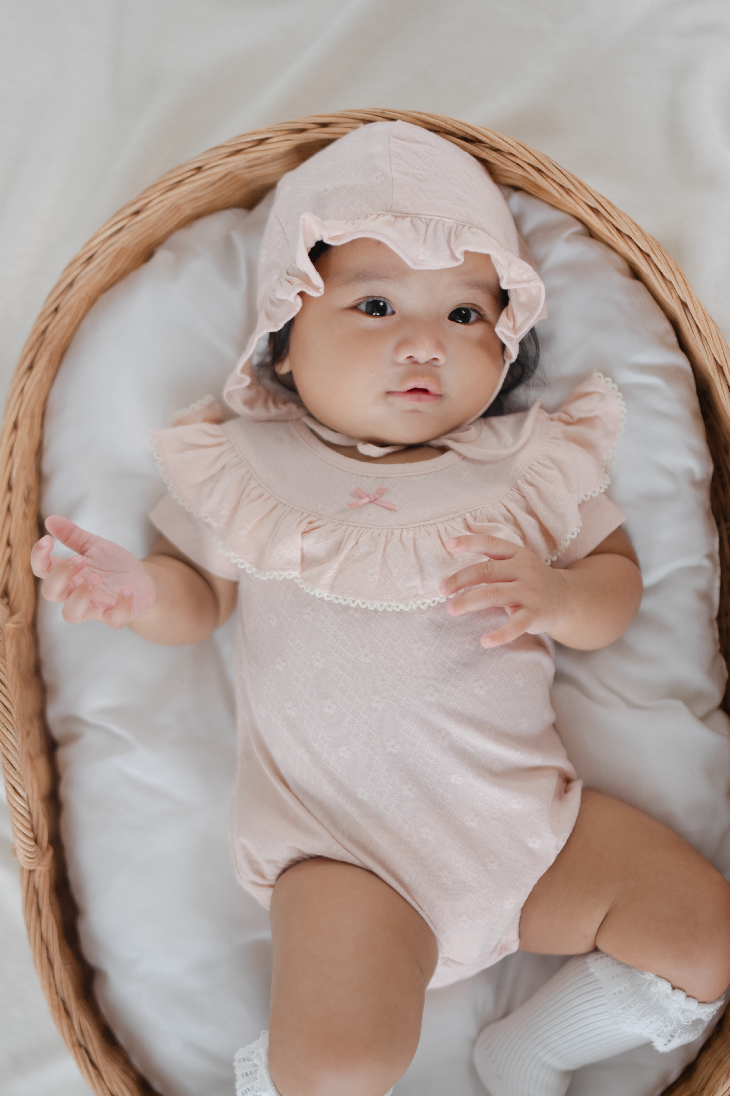 KindKnit Millie Onesie in Blush