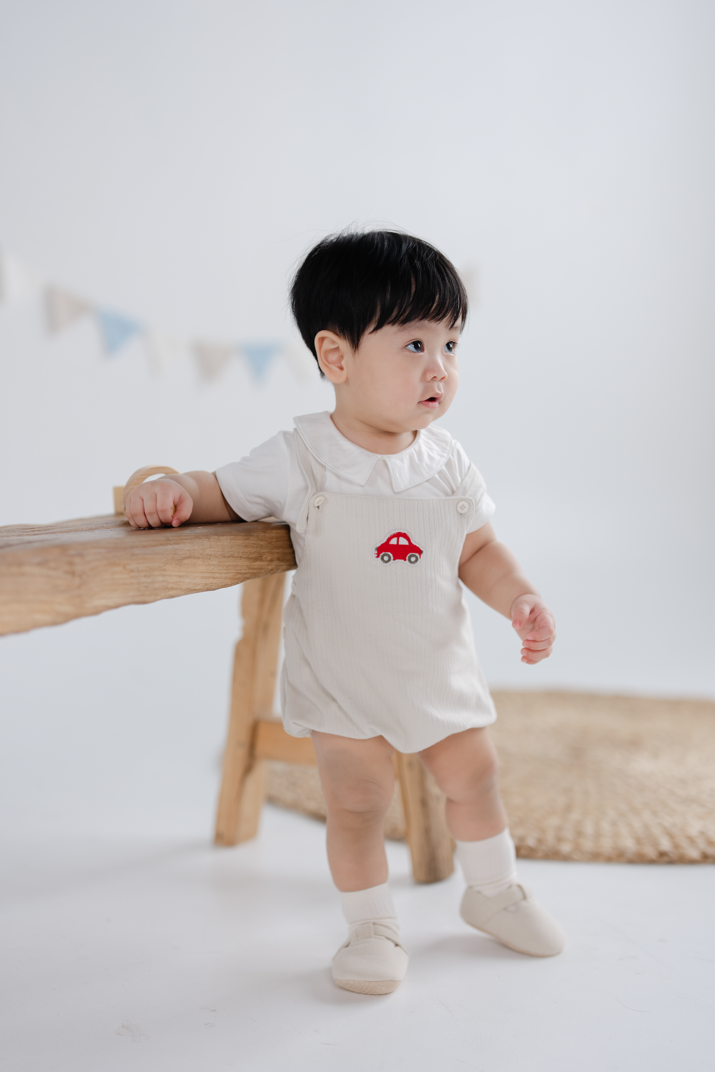 KindKnit Baby Romper Set in Taupe
