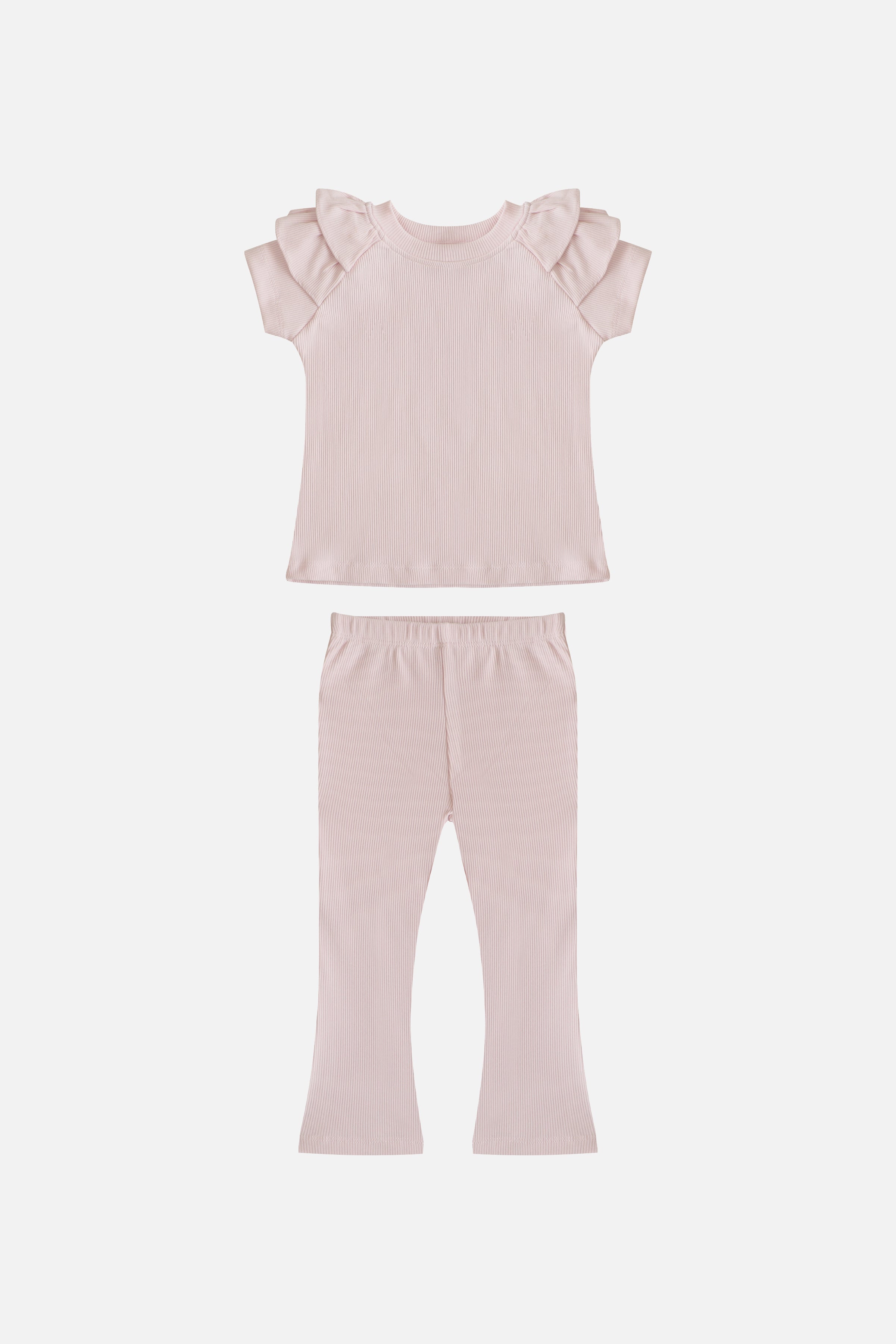 Faye Soft Rib Set in Pink