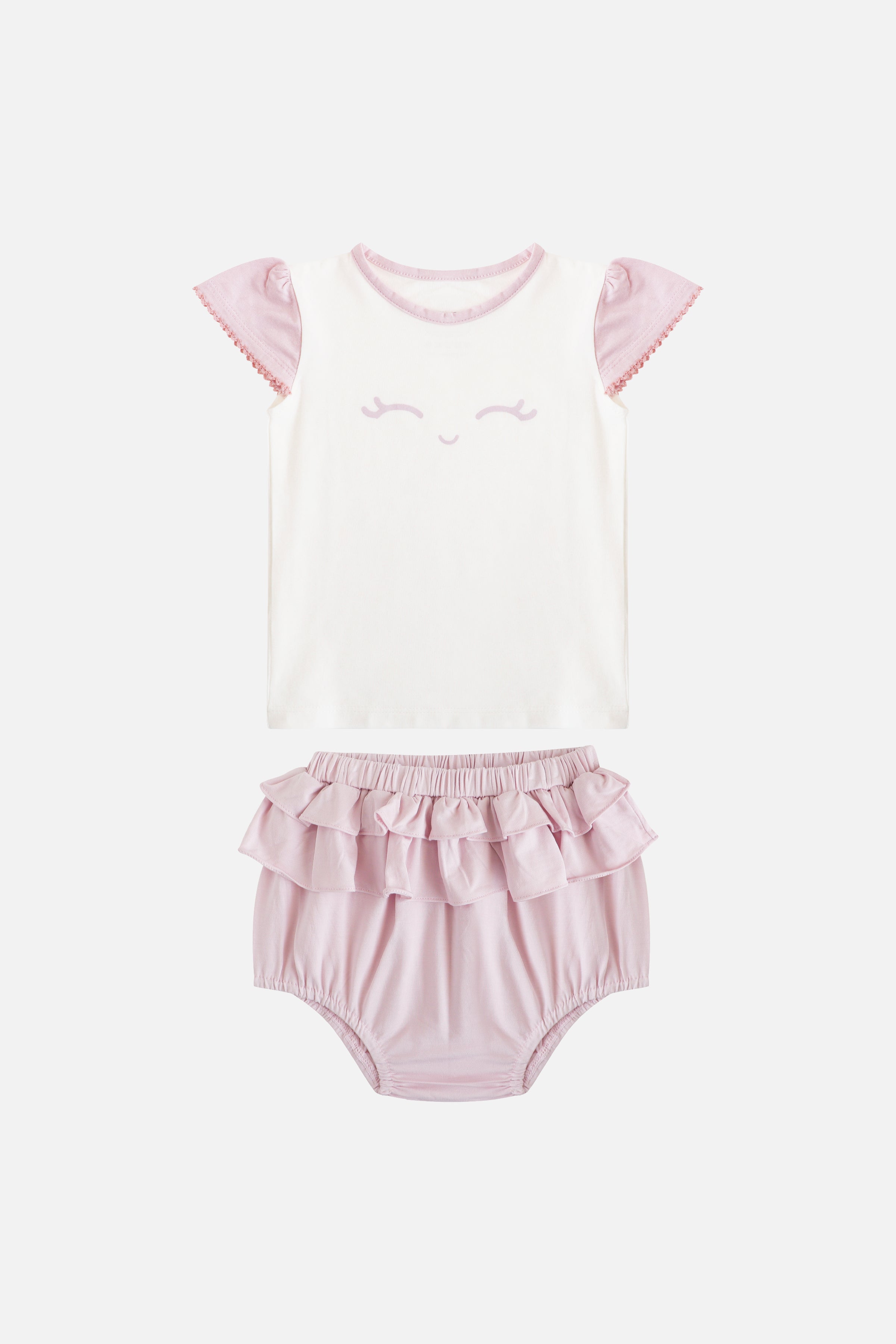 Smiley Luna with Ruffle Bloomer in Pink