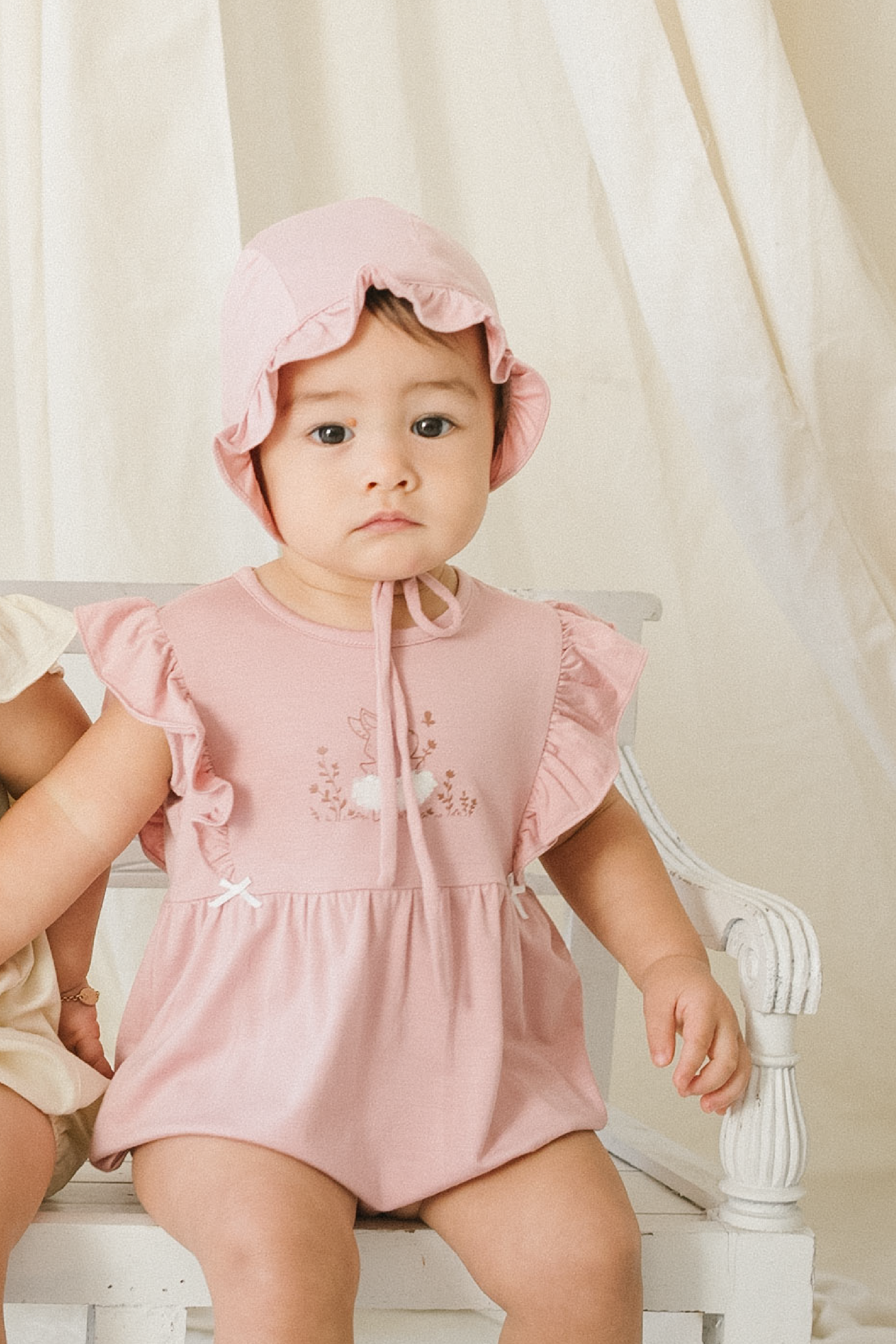 Loella Ballerina Ruffle Romper in Rose