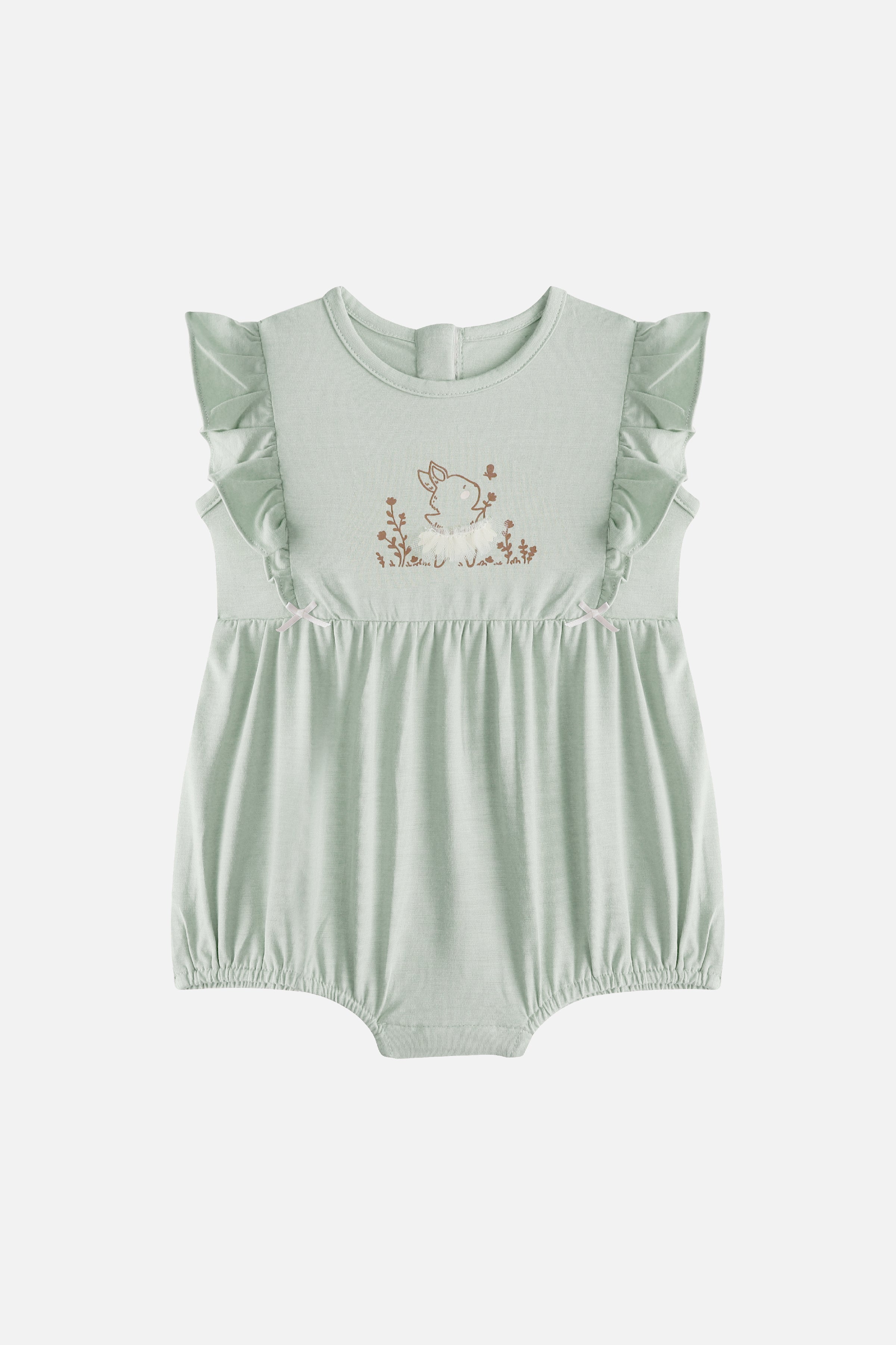 Loella Ballerina Ruffle Romper in Sage