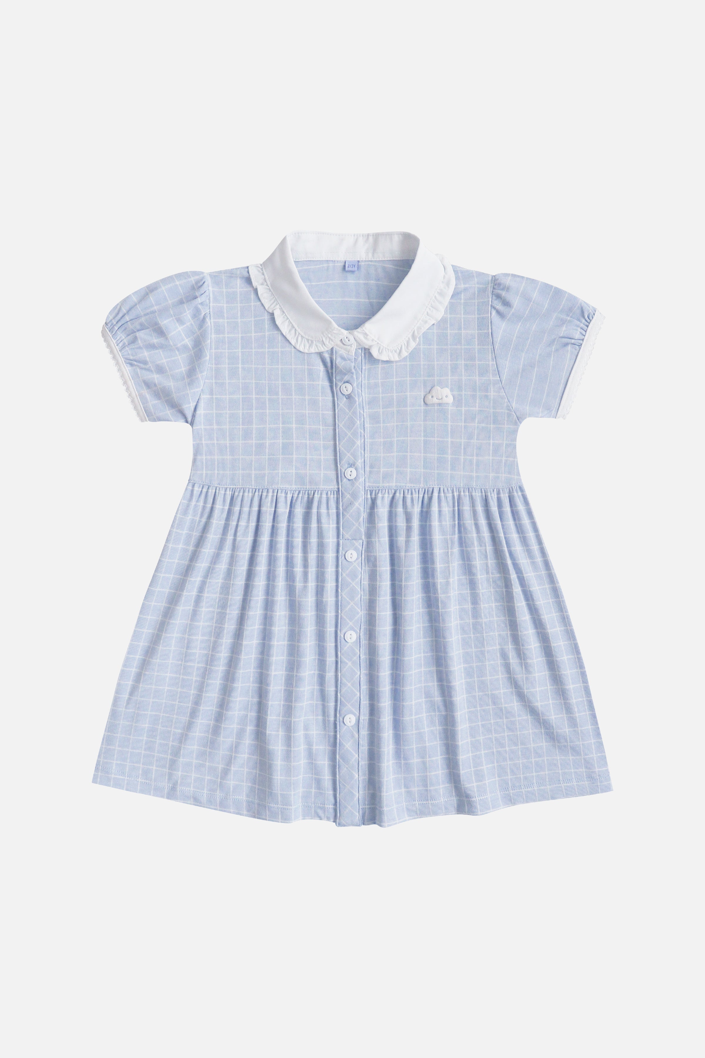 Claire Classic Check Dress in Blue