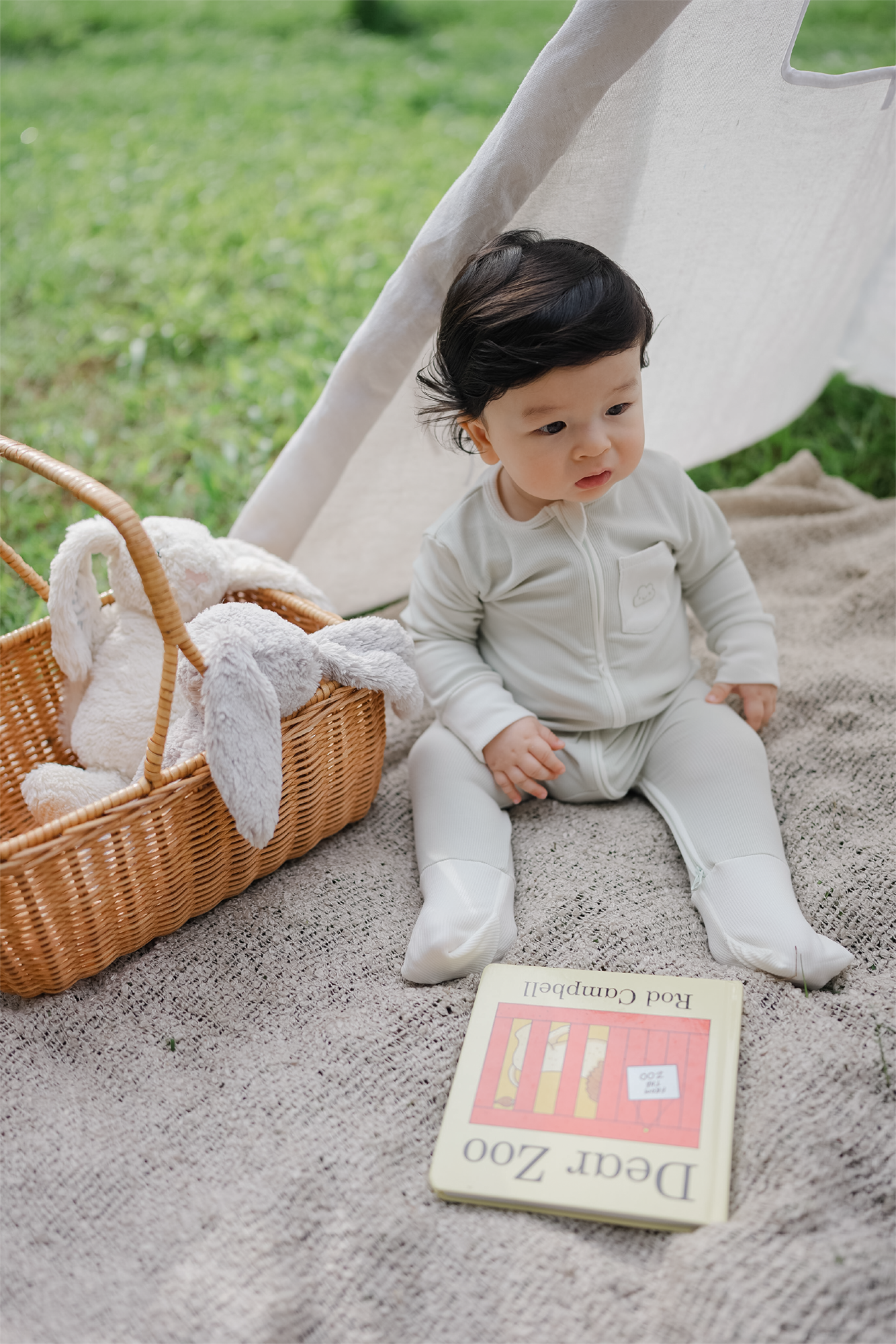 Unisex Soft Rib Sleepsuit in Sage
