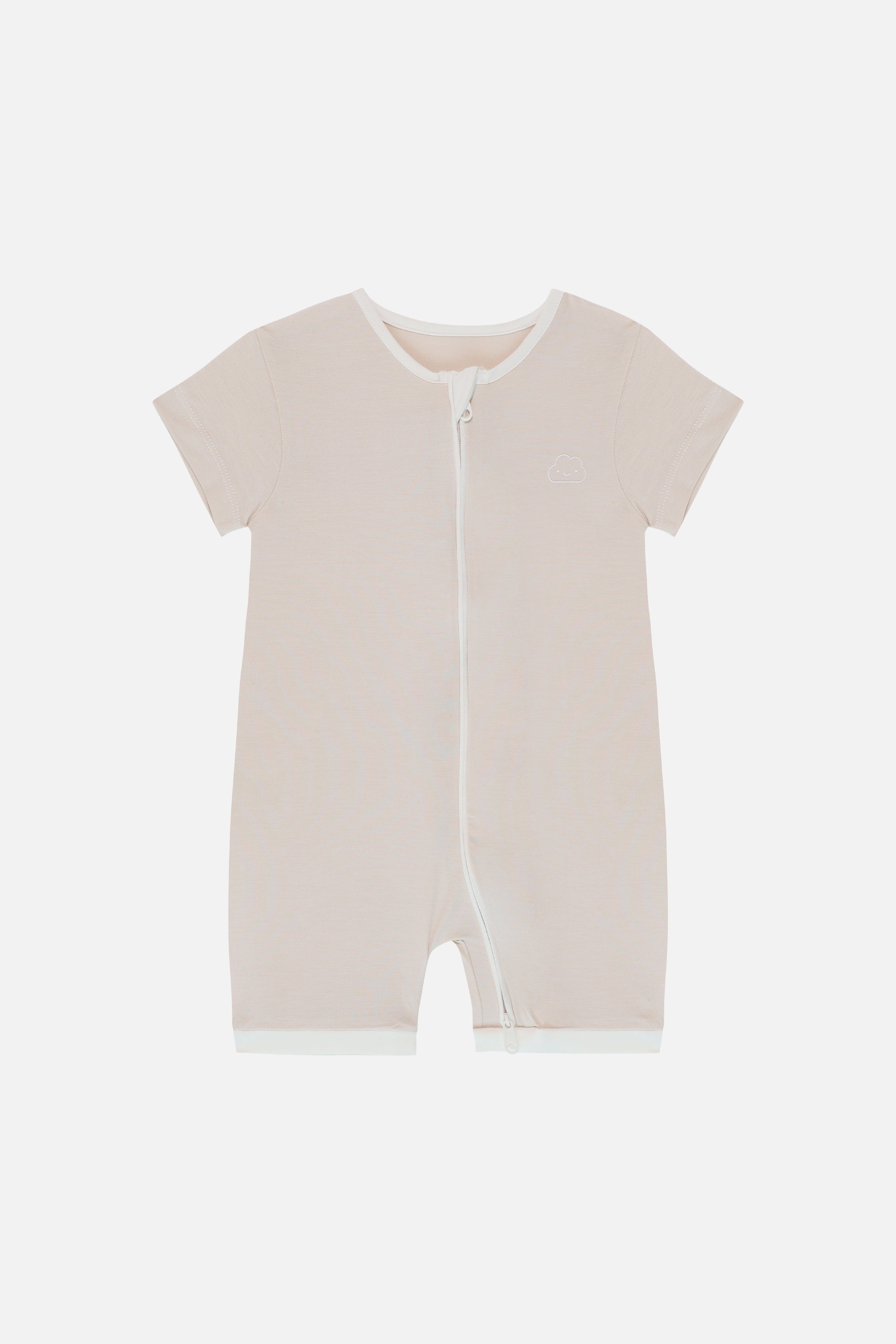 Zip Playsuit in Beige
