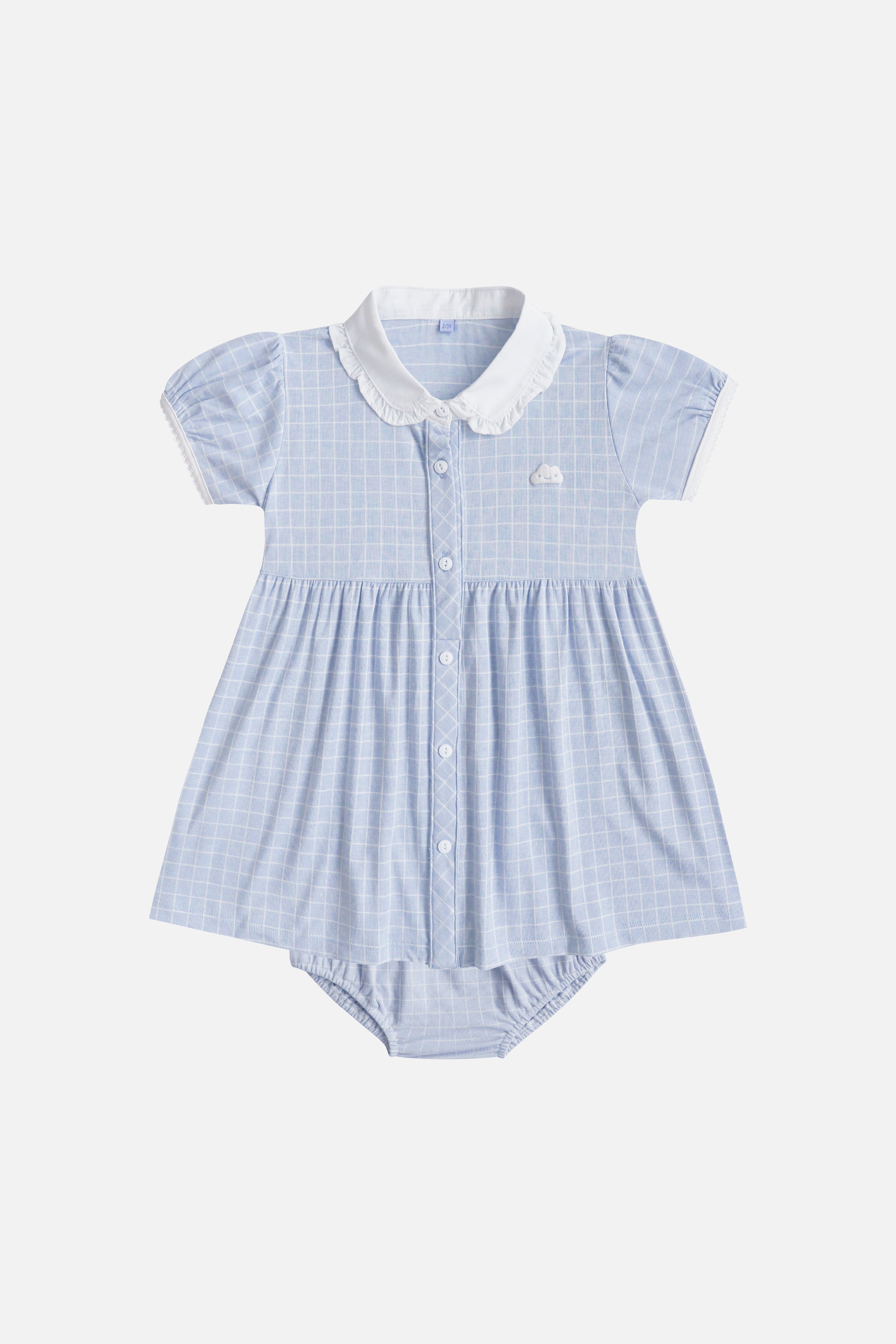 Claire Classic Check Dress in Blue