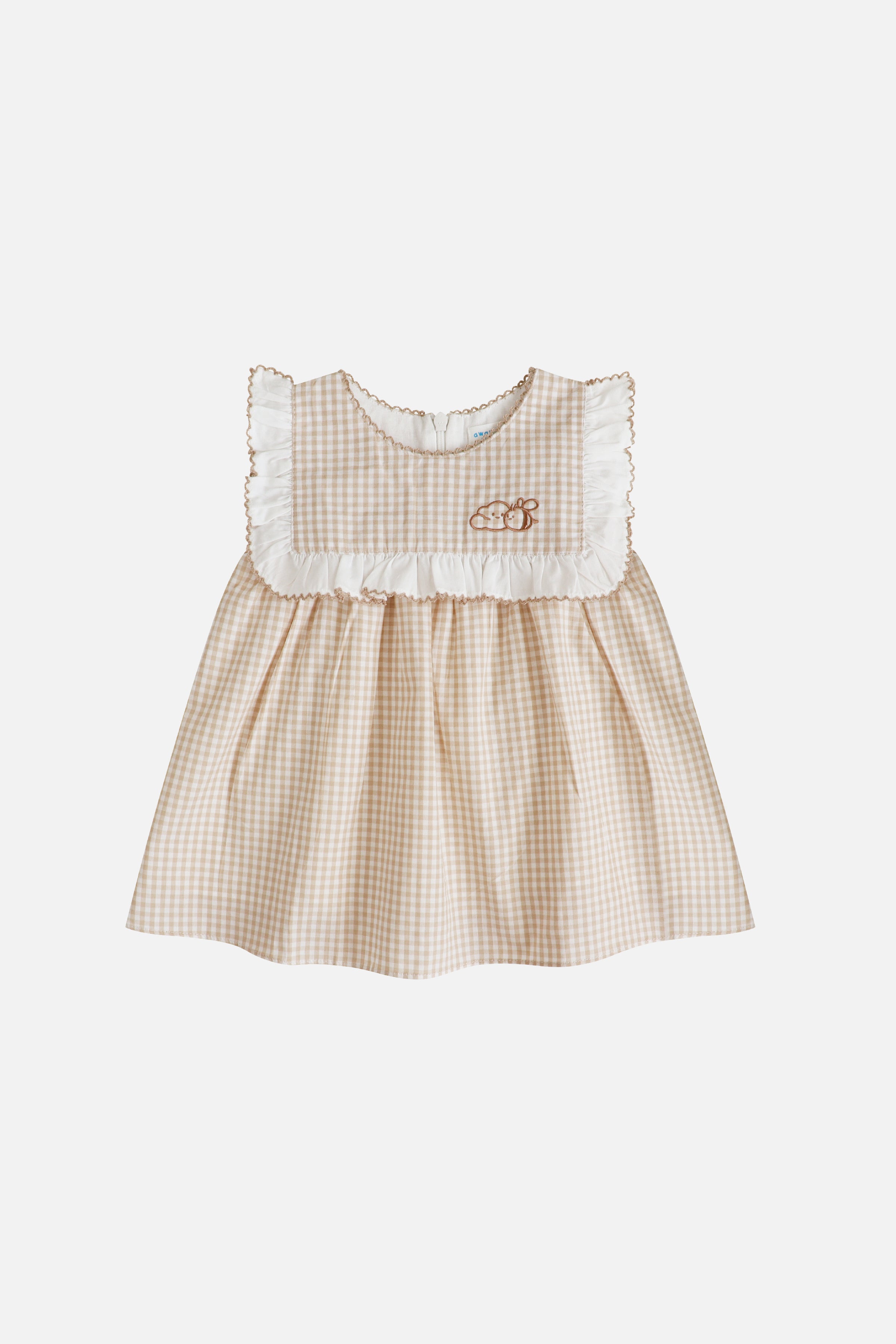 Honey Puff Dress & Bonnet in Mocha