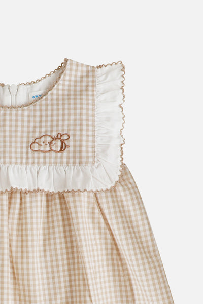 Honey Puff Dress & Bonnet in Mocha