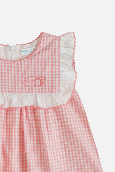 Honey Puff Dress & Bonnet in Berry Blush