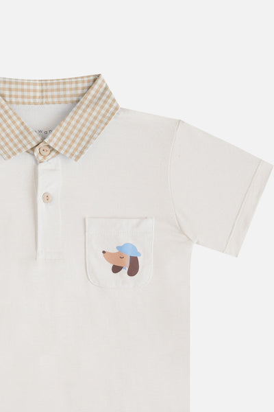Overtee Pup & Co Boy Set in Beige