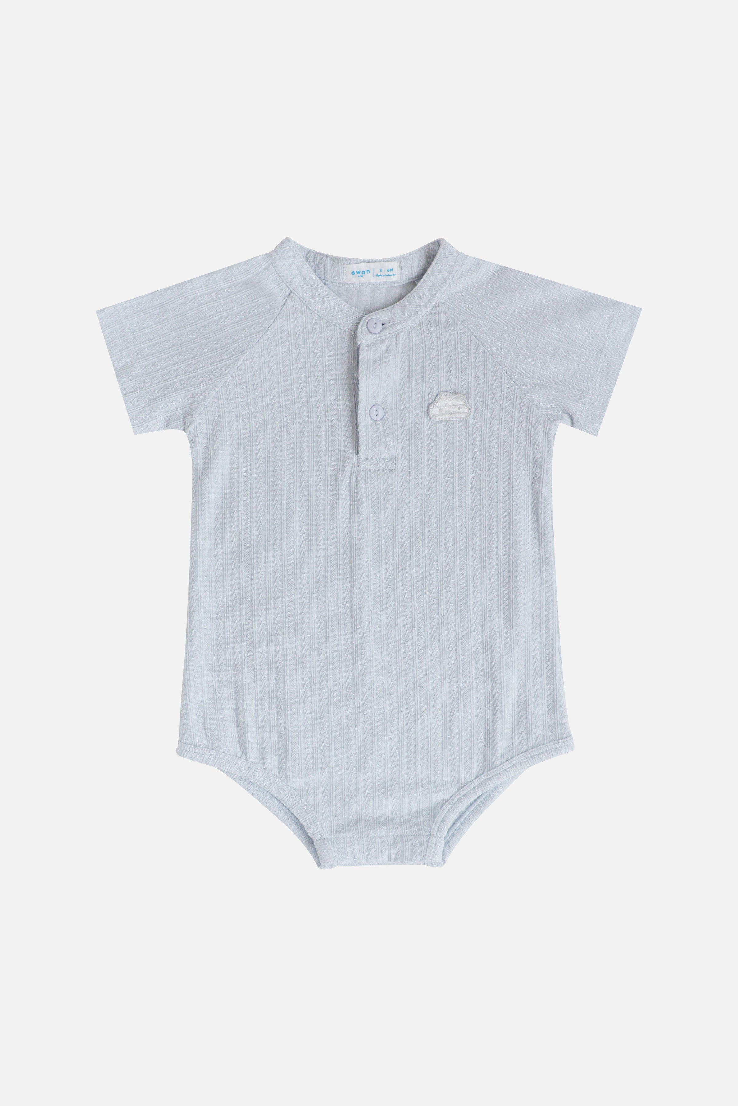 KindKnit Collar Onesie in Cloud