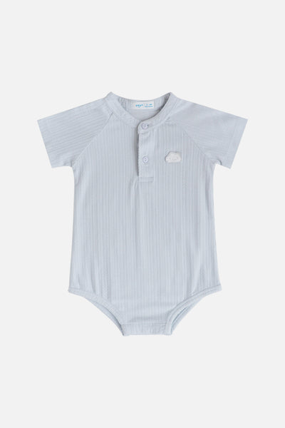 KindKnit Collar Onesie in Cloud