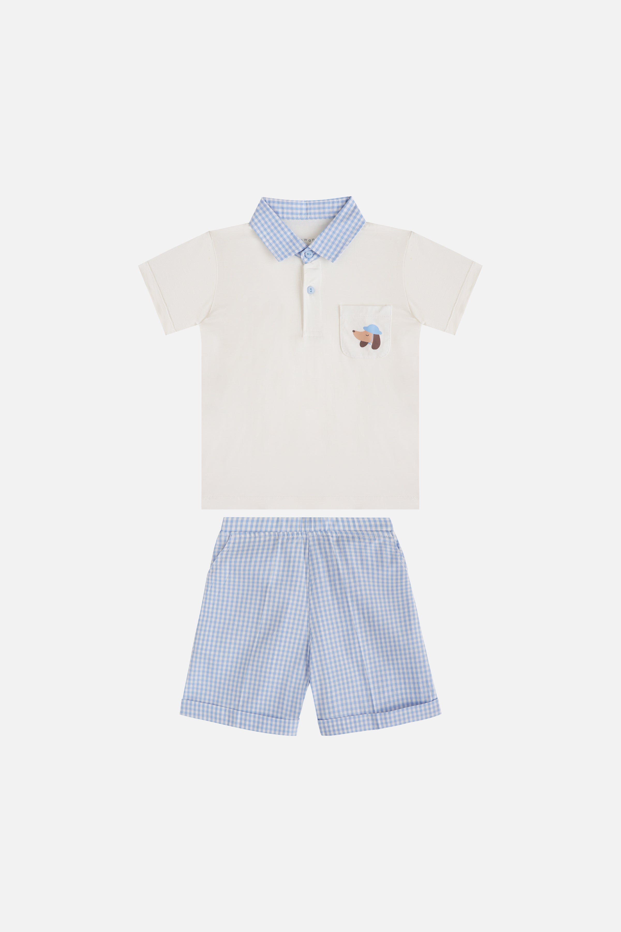 Overtee Pup & Co Boy Set in Blue