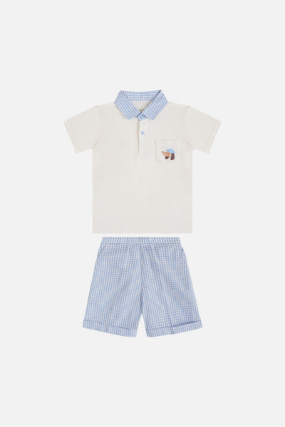Overtee Pup & Co Boy Set in Blue