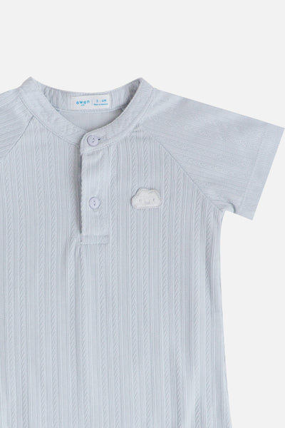 KindKnit Collar Onesie in Cloud