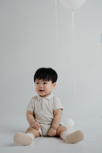 KindKnit Polo Set in Taupe