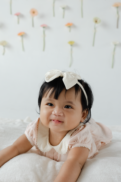 KindKnit Bow Headband in Buttercream