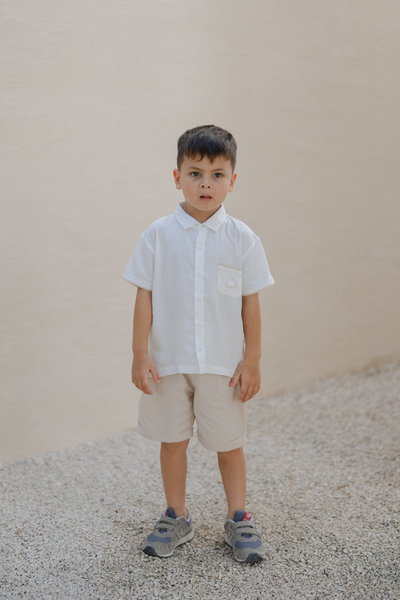 [PRE-ORDER] Theo Woven Top & Short Set in Beige