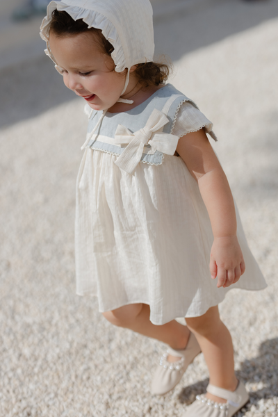 [PRE-ORDER] Lucie Dress & Bonnet Set in Ivory