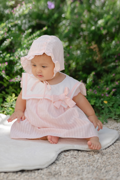 [PRE-ORDER] Lucie Dress & Bonnet Set in Pink