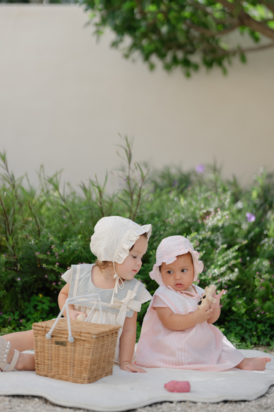 [PRE-ORDER] Lucie Dress & Bonnet Set in Pink
