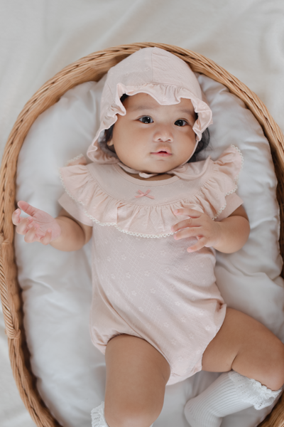 KindKnit Millie Onesie in Blush