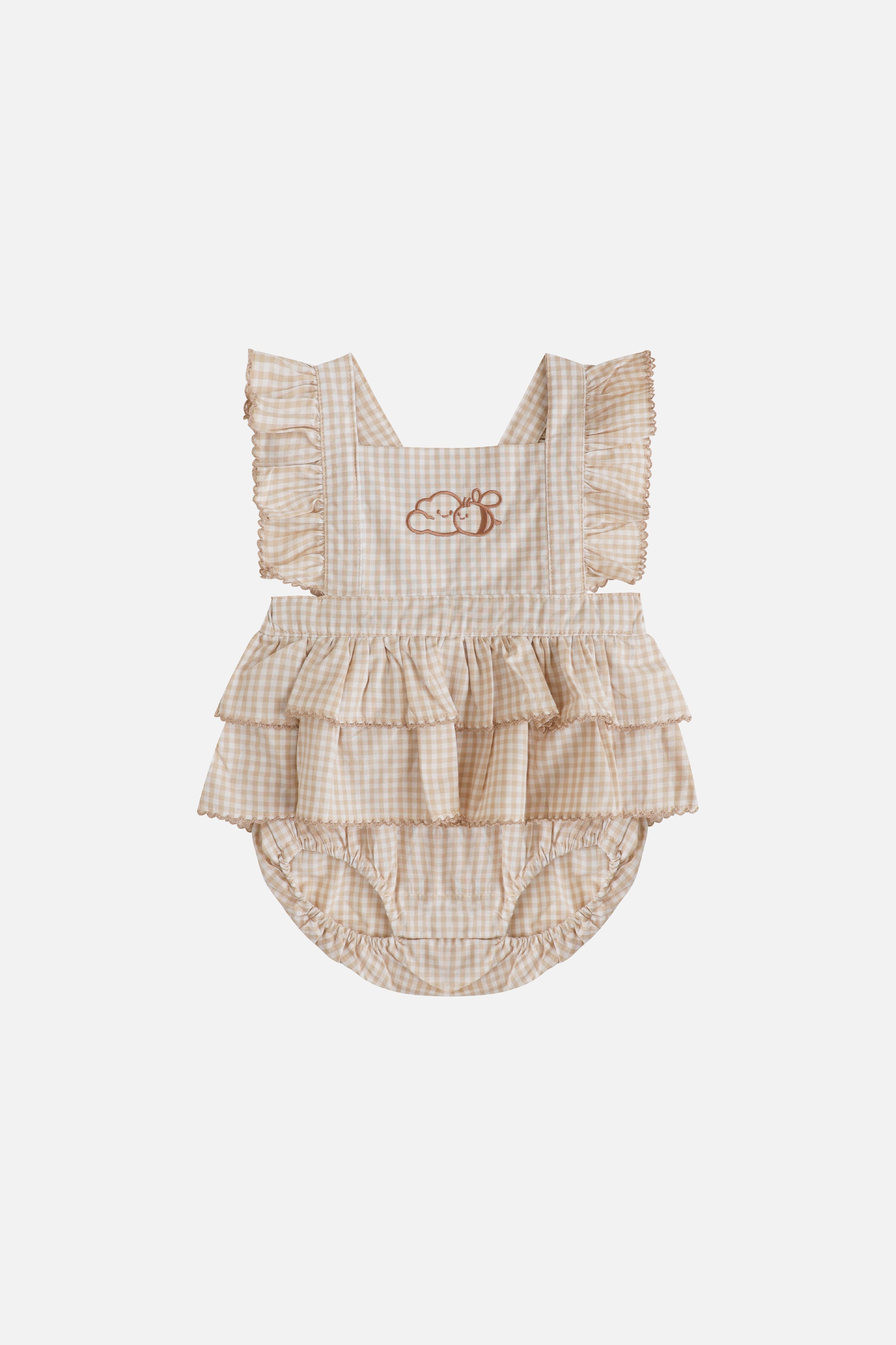 Honey Puff Romper in Mocha