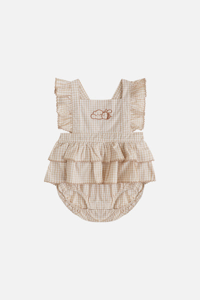 Honey Puff Romper in Mocha