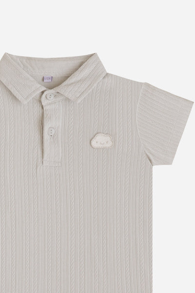 KindKnit Polo Set in Taupe