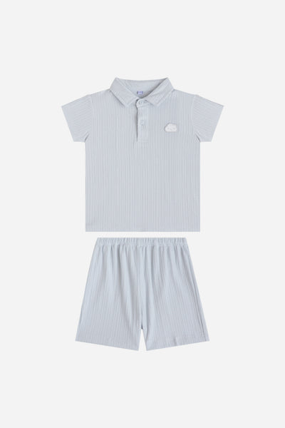 KindKnit Polo Set in Cloud