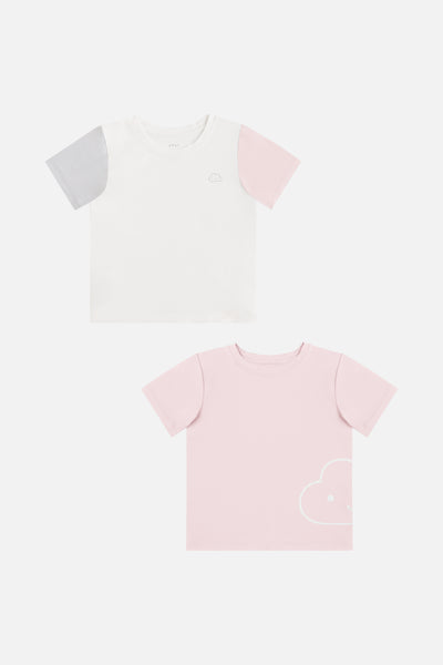 2 pcs Short Sleeves Top in Pink