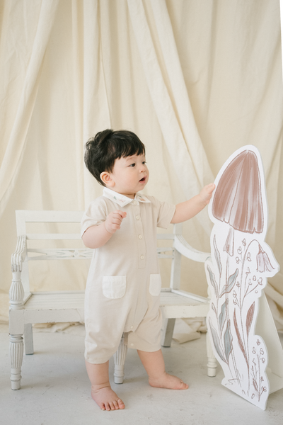 Ubu Bear Romper in Beige