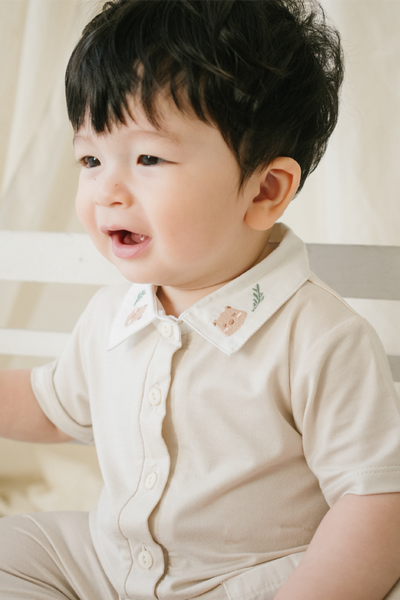 Ubu Bear Romper in Beige