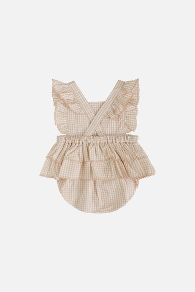 Honey Puff Romper in Mocha
