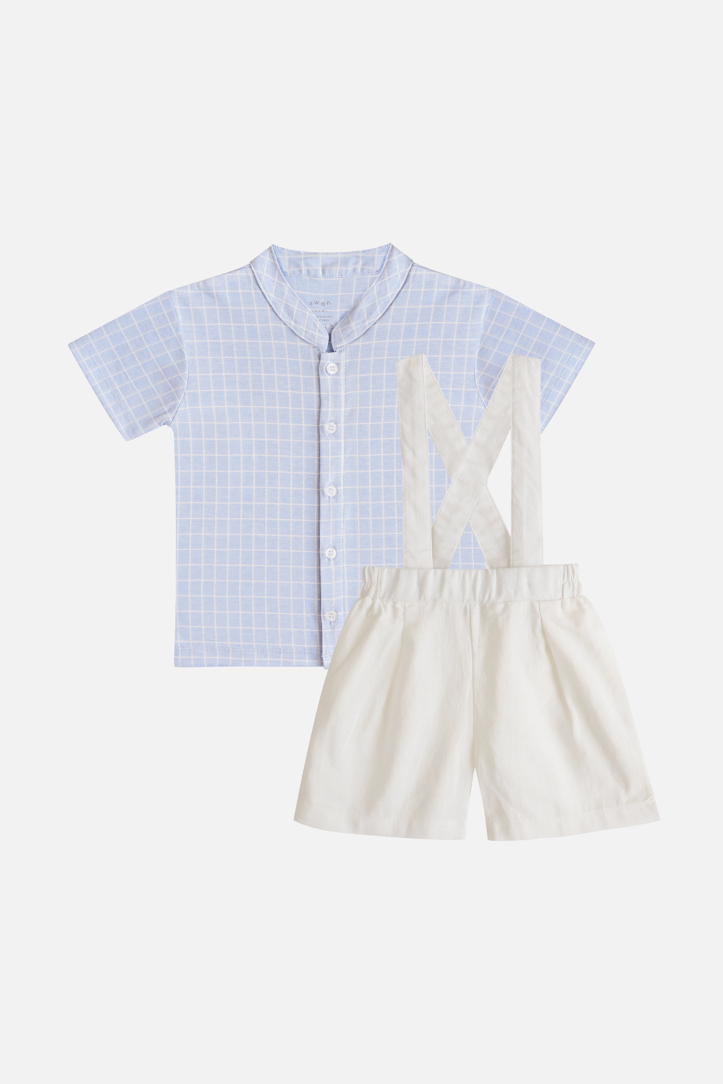 Maxime Top & Suspender Set in Blue