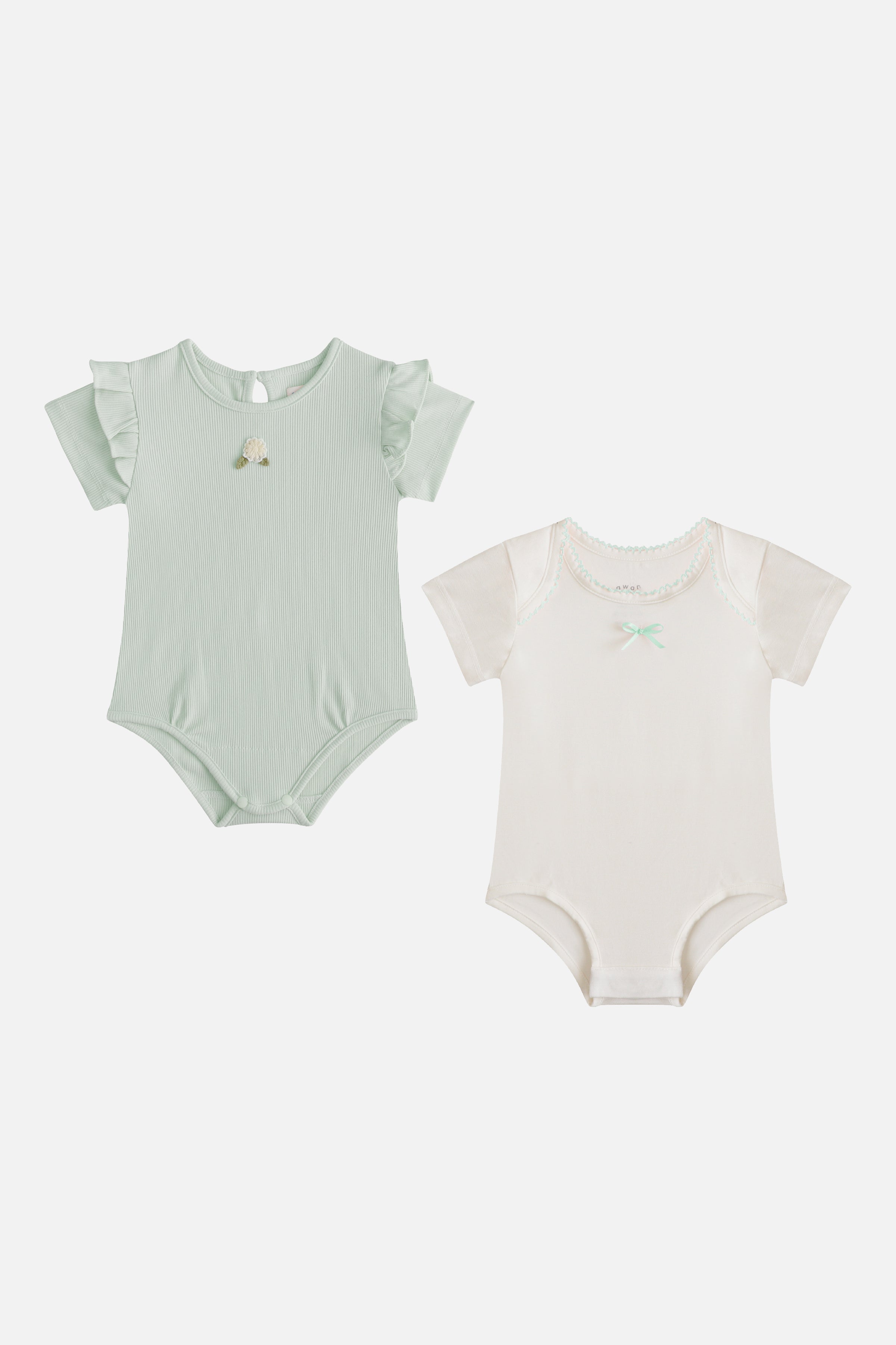 Esme 2 in 1 Soft Rib & TENCEL Onesie in Sage