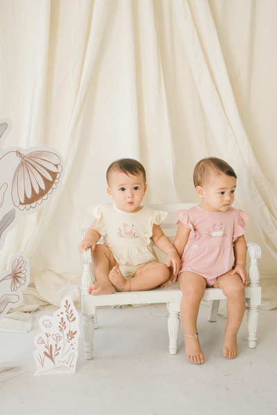 Loella Ballerina Ruffle Romper in Rose