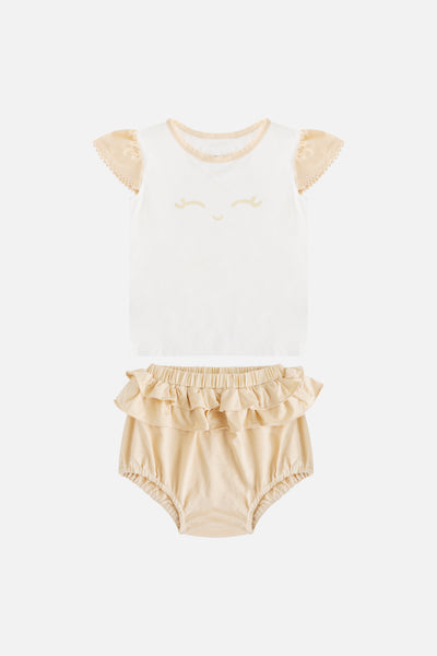 Smiley Luna with Ruffle Bloomer in Yellow