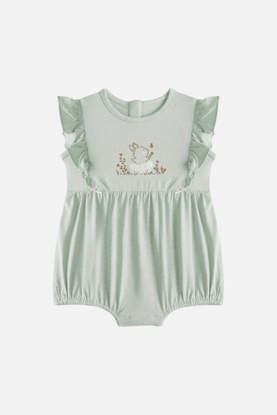 Loella Ballerina Ruffle Romper in Sage