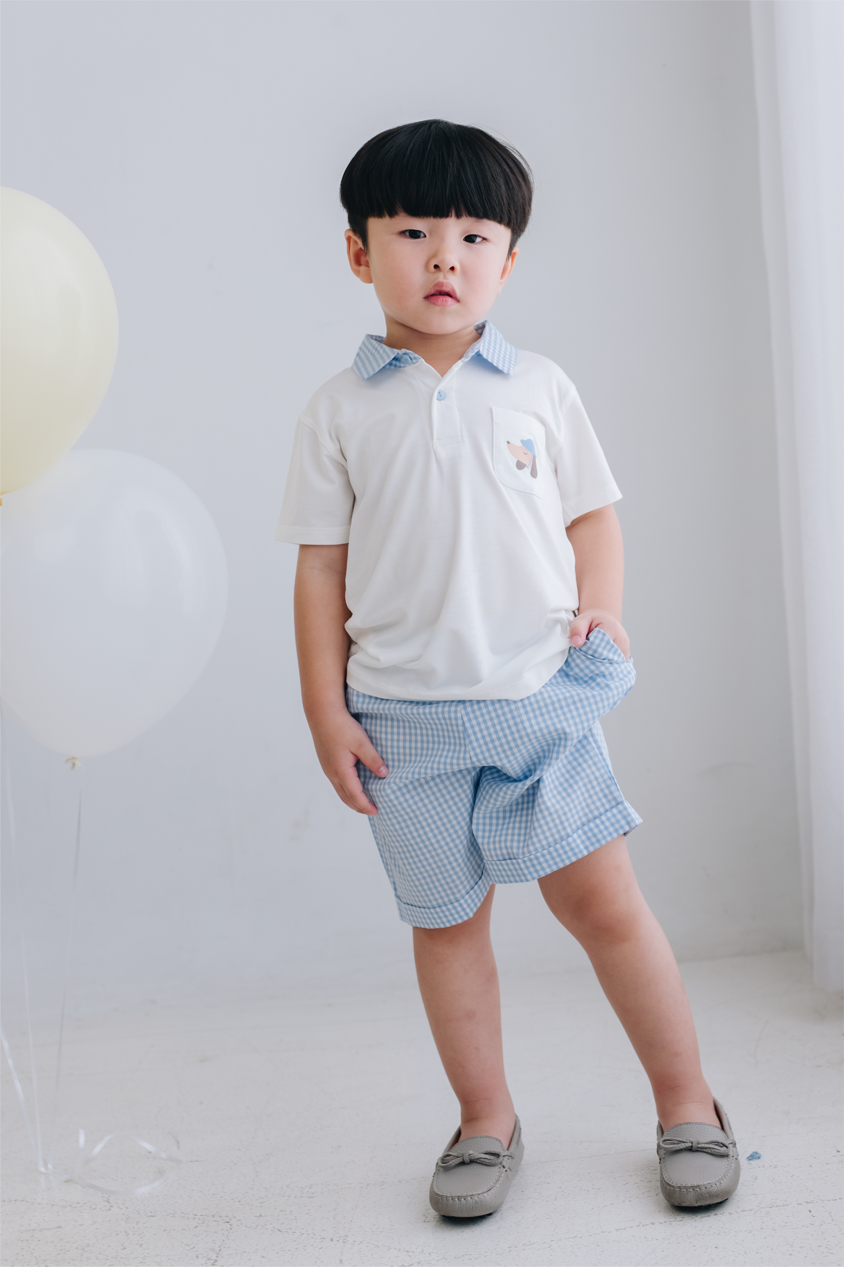 Overtee Pup & Co Boy Set in Blue