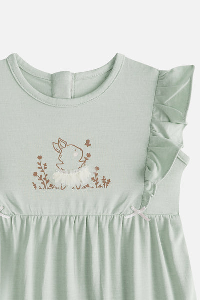 Loella Ballerina Ruffle Romper in Sage