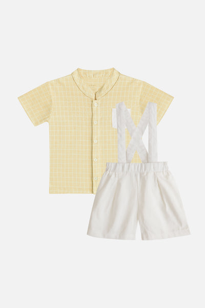 Maxime Top & Suspender Set in Yellow