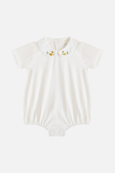Romper with Duck Embroidery