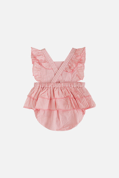 Honey Puff Romper in Berry Blush