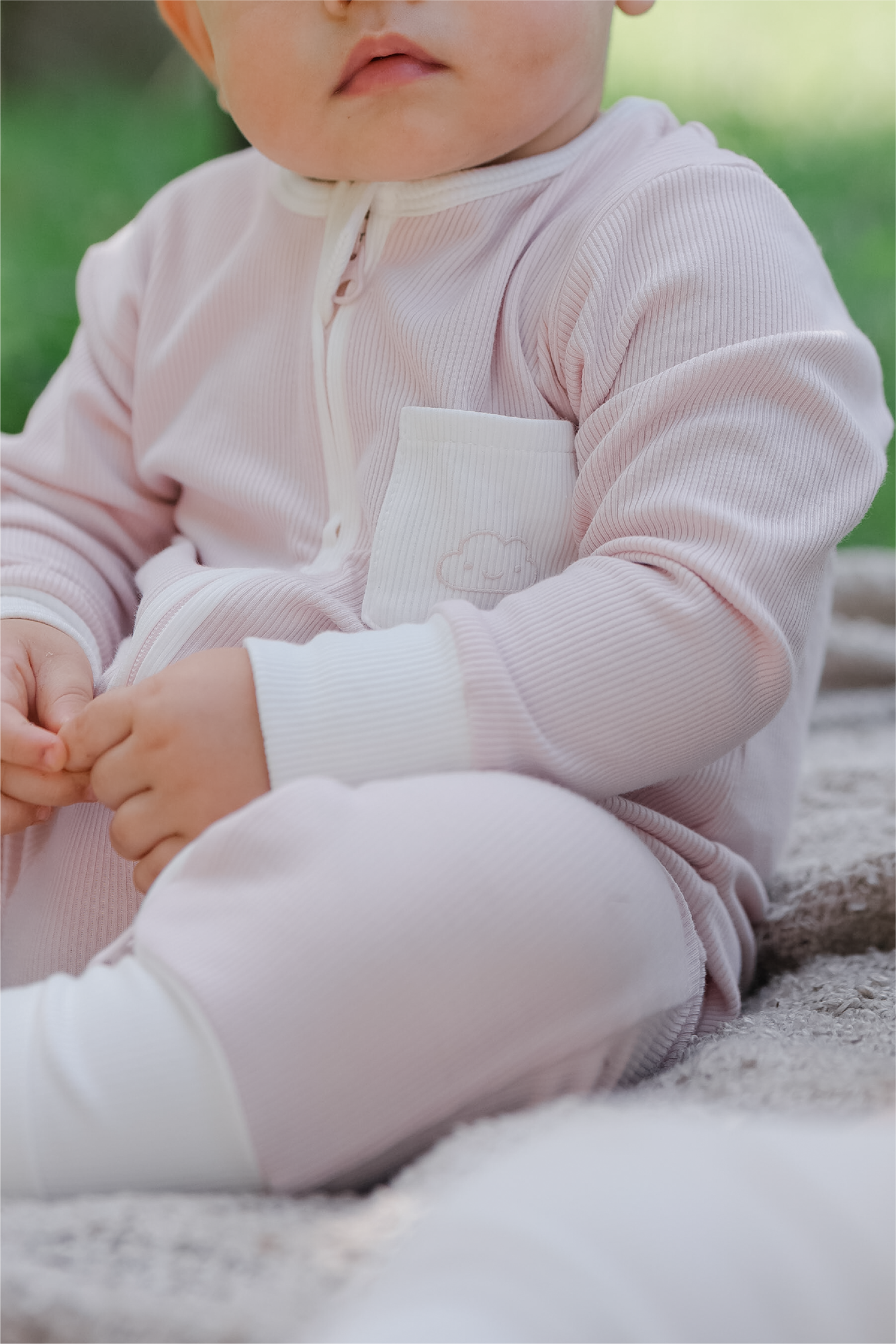 Unisex Soft Rib Sleepsuit in Pink