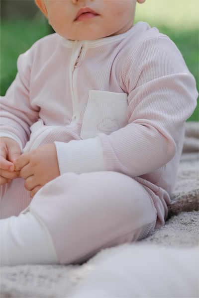 Unisex Soft Rib Sleepsuit in Pink
