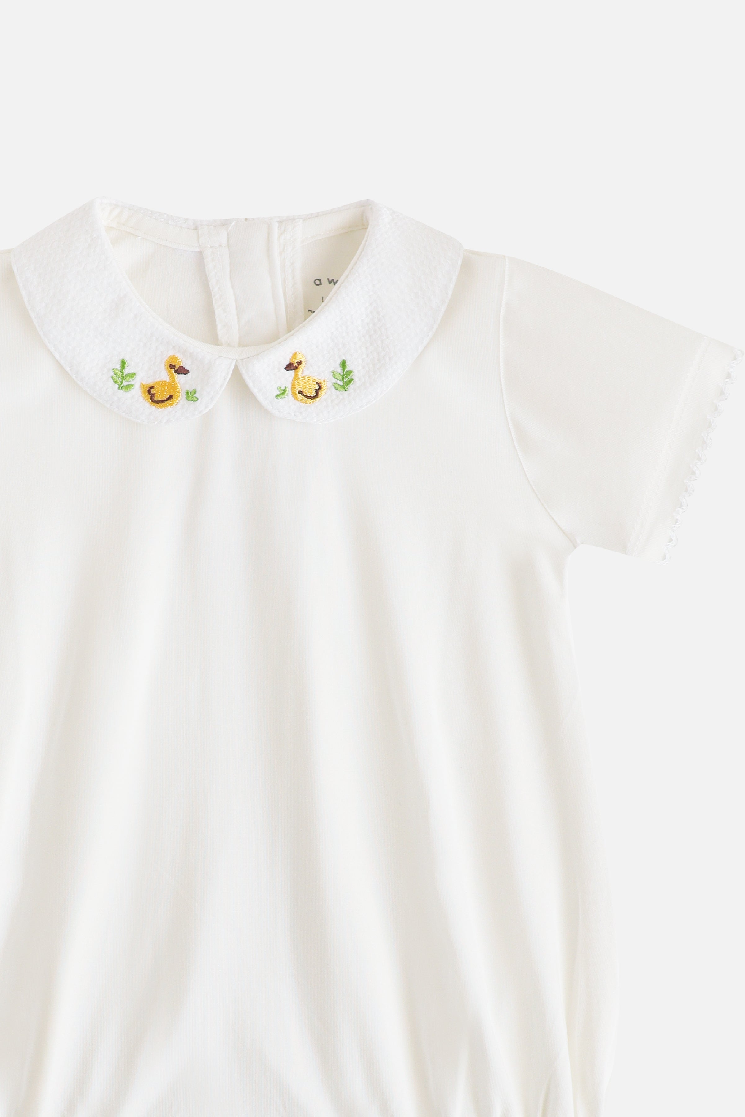 Romper with Duck Embroidery